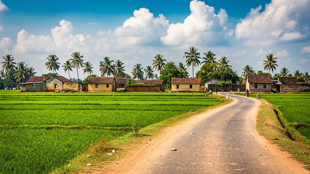 Lush countryside landscape of Maroli, Gujarat